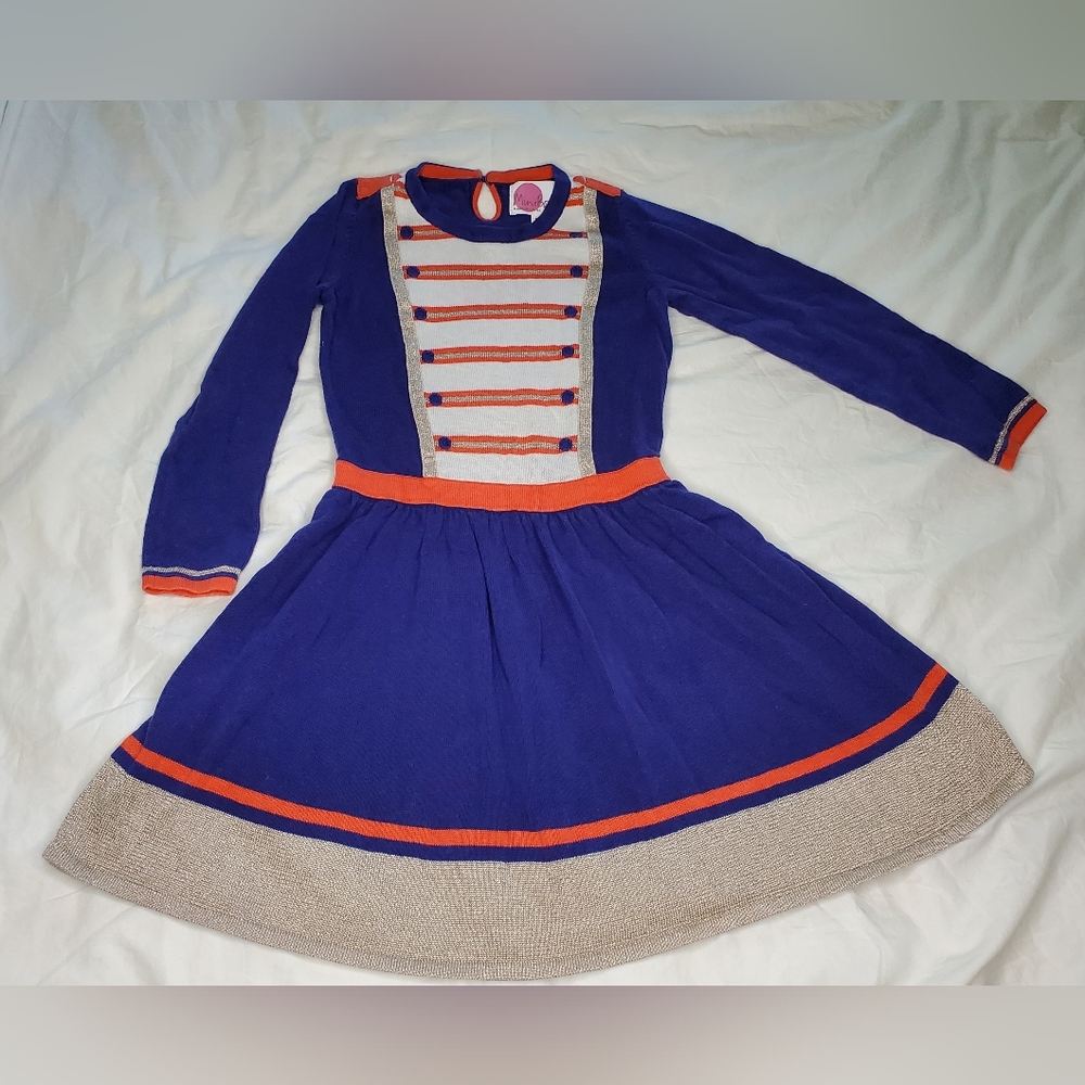 Mini Boden Soldier Nutcracker Sweater Dress sz 6-7y